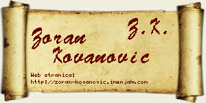 Zoran Kovanović vizit kartica